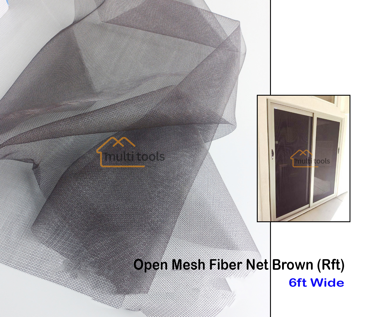 Fiber Net Brown For Aluminium Window 6ft